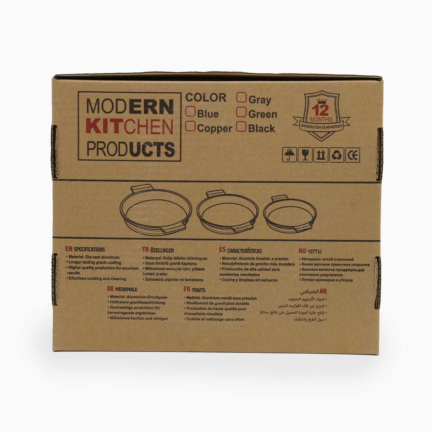 Frying pan | Black-3pcs