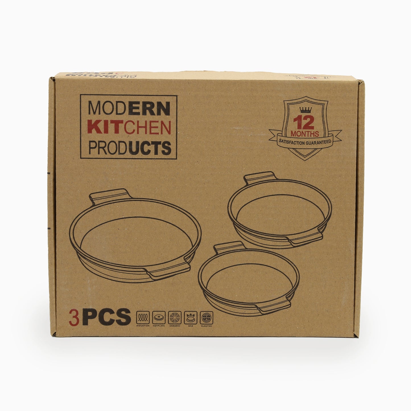 Frying pan | Gray-3pcs