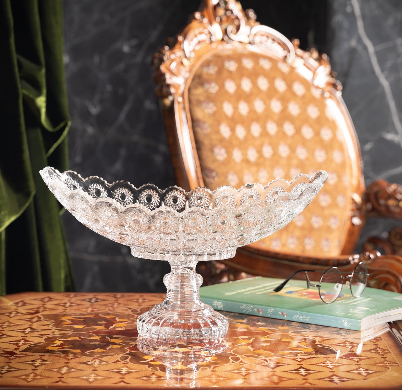 Glass Fruit Bowl on Foot, SK09672402W