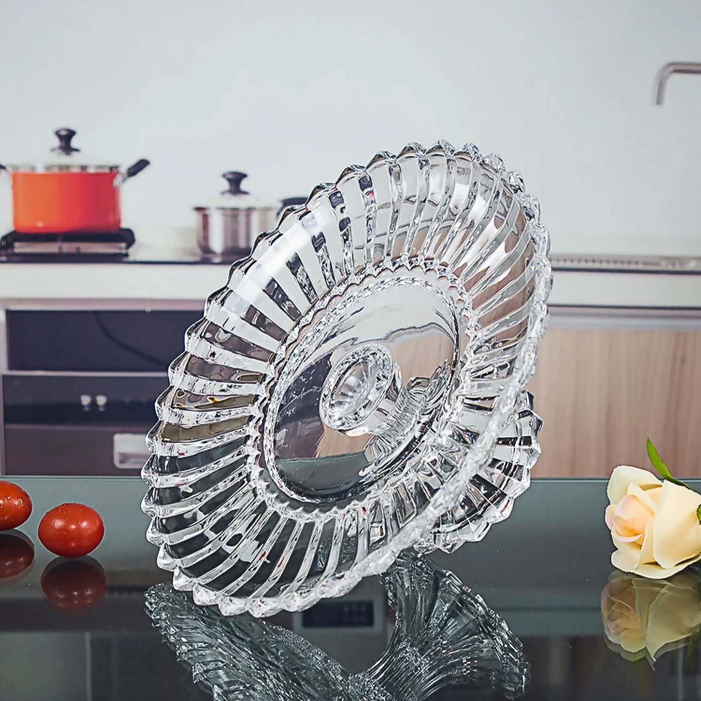 Soporte para tartas de cristal estampado | código: KTW276-1