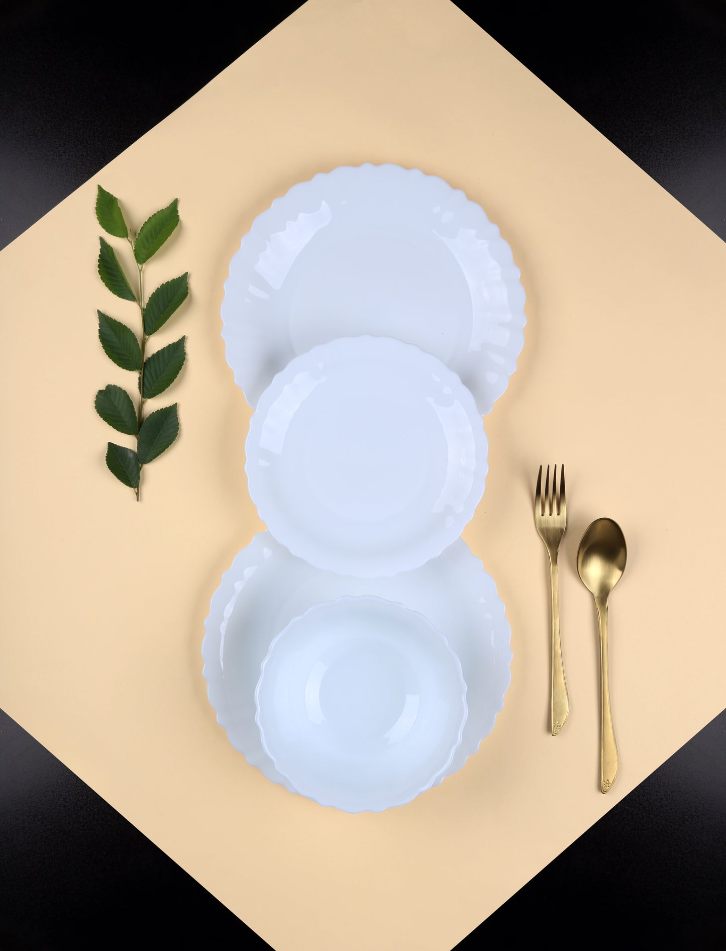 Opalware set Round V - White