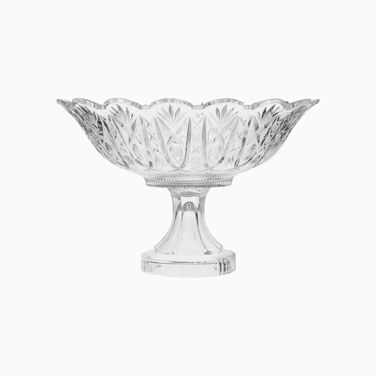 Clear glass bowl with decorative design