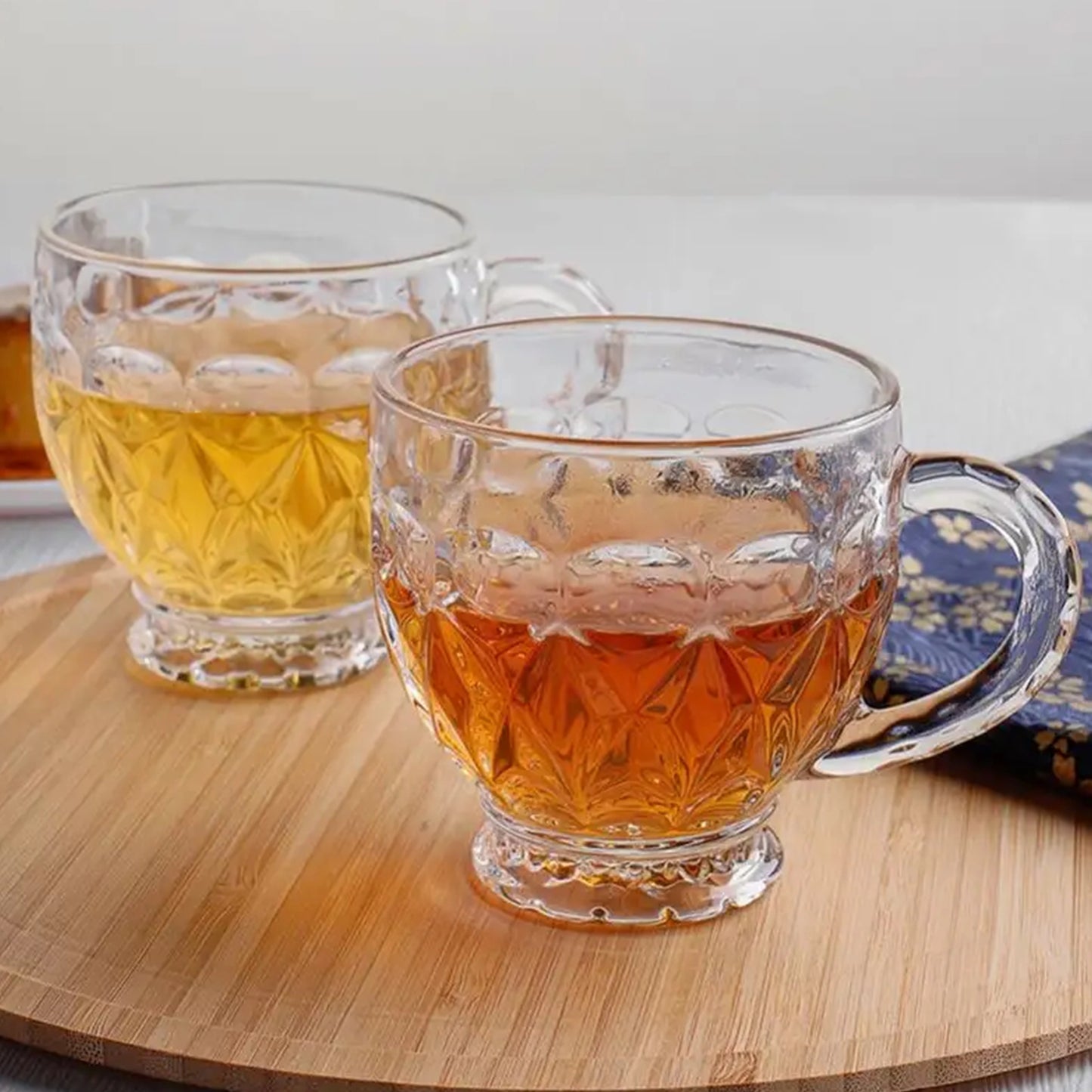 Diamond Patterned Glass Tea Cup 5.7 oz | code: KTZB124