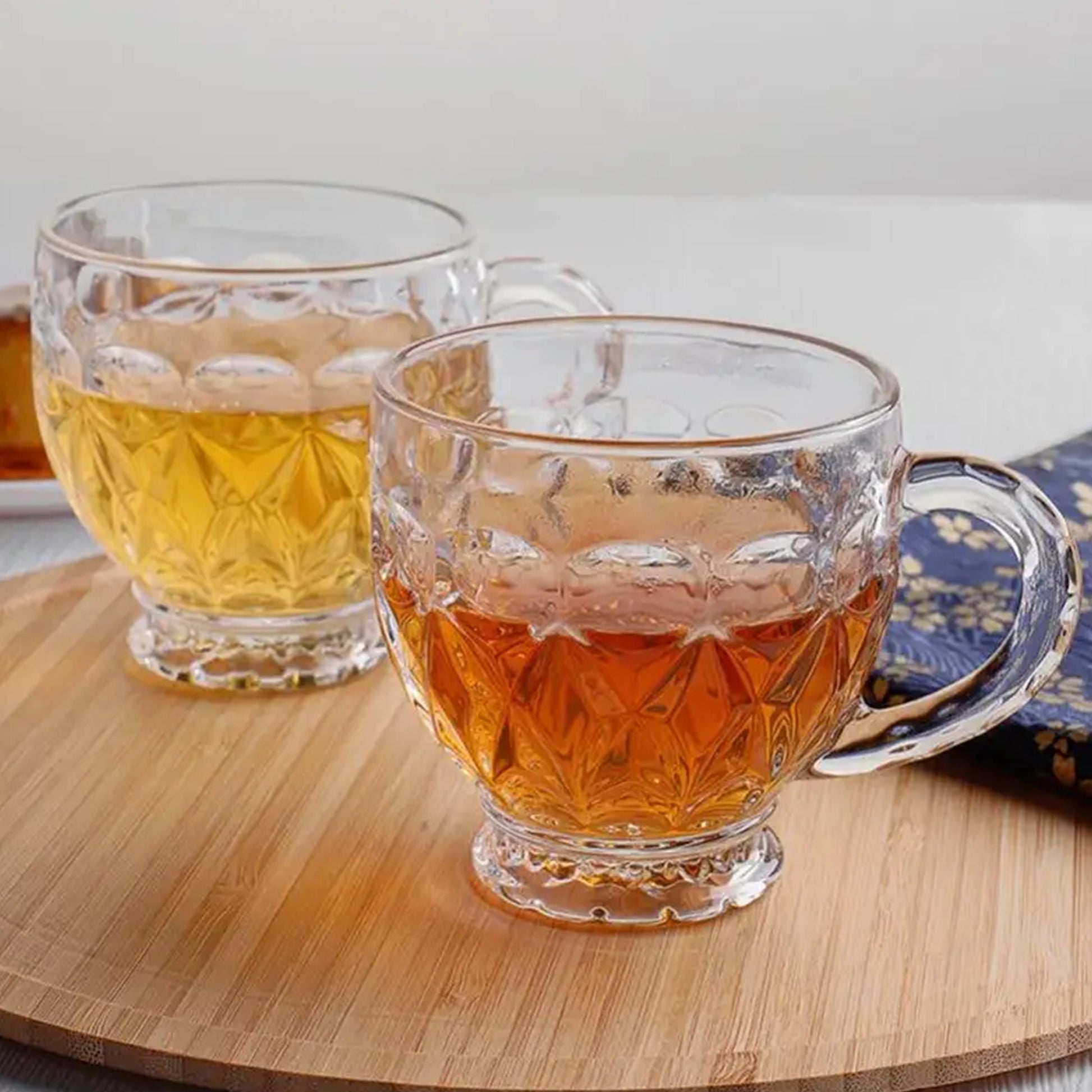Diamond Patterned Glass Tea Cup 5.7 oz | code: KTZB124
