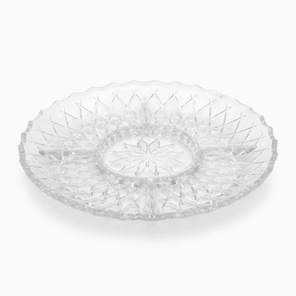 Round Glass Serving Section Plate | Code: 37G97F21