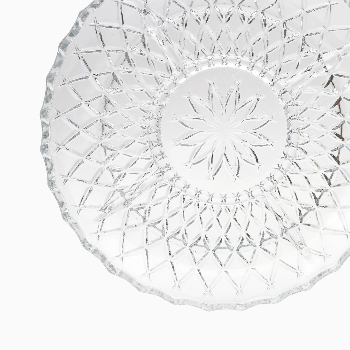 Round Glass Serving Section Plate | Code: 37G97F21