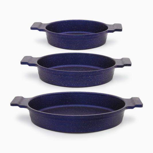 Poêle à frire | bleu marine - 3 pièces
