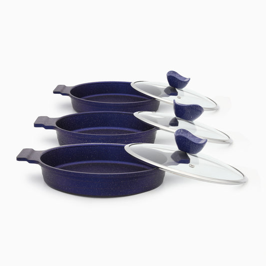 Poêle à frire | bleu marine - 6 pièces