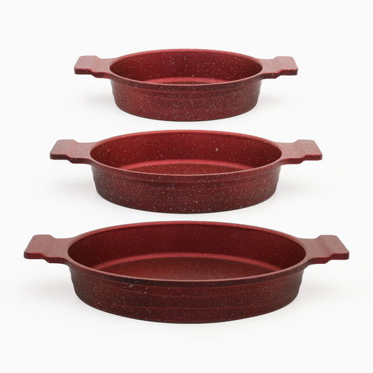 Poêle à frire | Rouge - 3 pièces