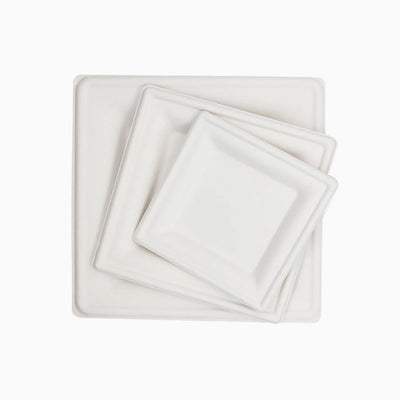 Square Bagasse Plates (Sugarcane Pulp) | coming soon...