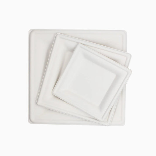 Square Bagasse Plates (Sugarcane Pulp) | coming soon...