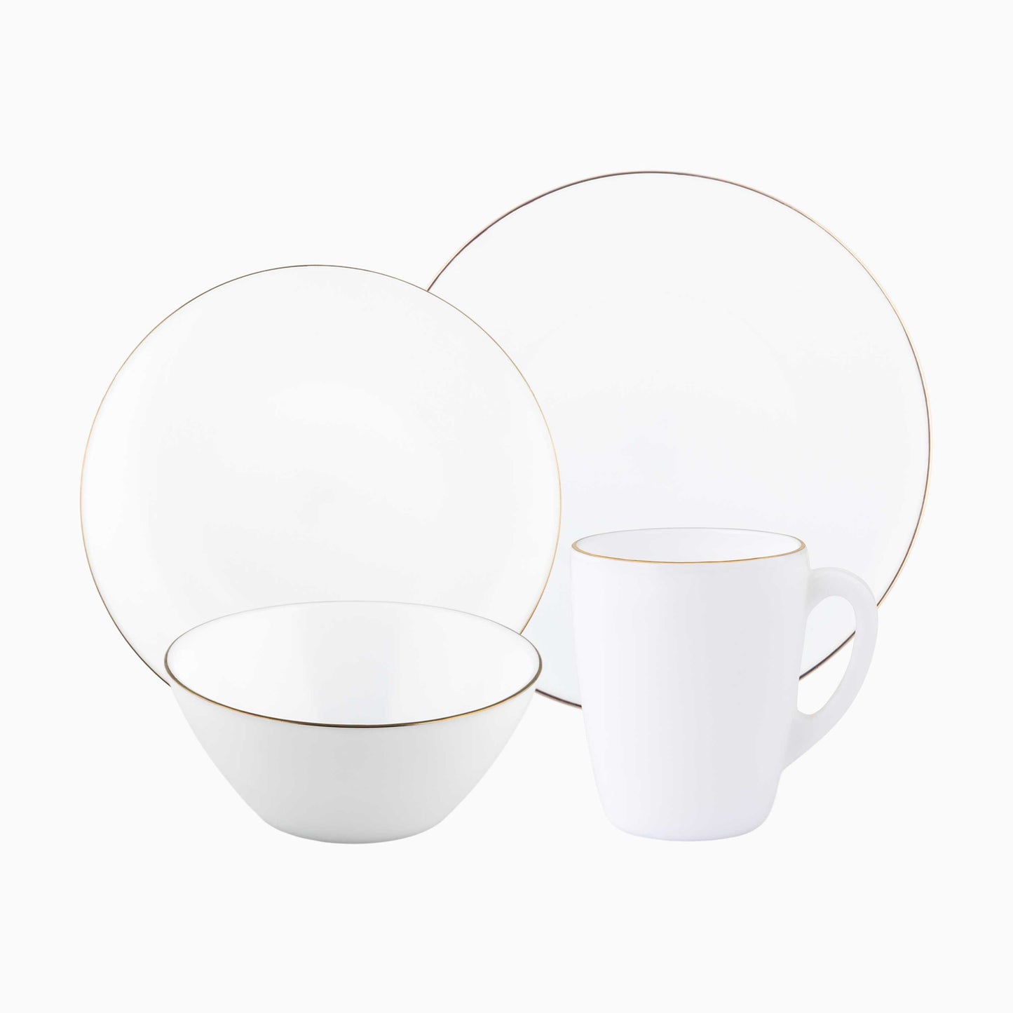 Opalware set Round O Golden rim