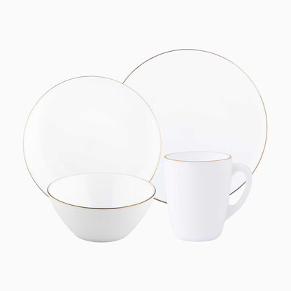 Opalware set Round O Golden rim